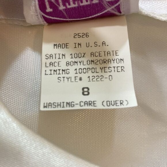 VTG,Little Miss Made In USA Lace White And Ivory Flutter Sleeve Sundress Size 8 - Picture 7 of 7